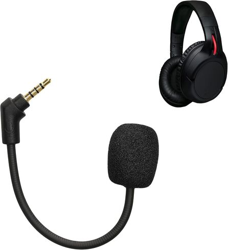 kwmobile Microphone Compatible with Kingston HyperX Flight/Flight S - Replacement Mic for Gaming Headphones - Black in Saudi Arabia