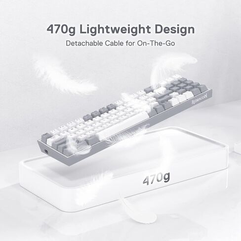 Redragon K628 Pollux 75% لوحة مفاتيح سلكية للألعاب RGB، 78 مفتاحًا لوحة مفاتيح ميكانيكية مدمجة مع مقبس قابل للتبديل بنسبة 100%، لوحة PCB مثبتة على لوحة تعديل مجانية ومفاتيح أسهم مخصصة، مفتاح أحمر هادئ in Kuwait