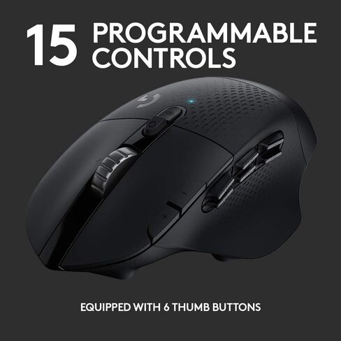 Logitech G604 LIGHTSPEED Gaming Mouse with 15 programmable controls, up to 240 hour battery life, dual wireless connectivity modes, hyper-fast scroll wheel - Black in Saudi Arabia