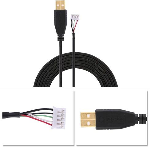 كيبل ماوس العاب USB بديل بطول 2.2 متر/ 7.22 قدم لماوس ريزر ناجا 2014، المادة: اسود in Saudi Arabia