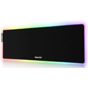 NEEGO RGB Gaming Mouse Pad, LED Soft Large Mousepad with Ajdustable Lighting, Smart Memory Function, Wireless Charging, Anti-Slip Rubber Base, Computer Keyboard Mouse Mat 31.5 x 12 inches in Saudi Arabia