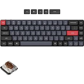 Keychron K7 Pro QMK/VIA Ultra-Slim Hot-swappable Wireless Bluetooth Custom Mechanical Keyboard, 65% Layout Programmable Macro RGB Backlight with Low-Profile Gateron Brown Switch for Mac Windows Linux