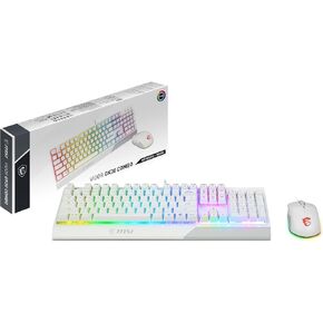 MSI Vigor GK30 Combo White, 6-Zone RGB GK30 Gaming Keyboard & GM11 Gaming Mouse, Water Repellent & Splash-Proof, 5000 DPI in Kuwait