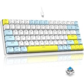 LexonElec AK33 RGB Mechanical Gaming Keyboard,82 Keys Mini Compact Computer Keyboard,20 LED Backlit Black Switch Waterproof Ergonomic keyboard for PC Laptop Mac,Xbox,PS4,PS5(Black RGB)
