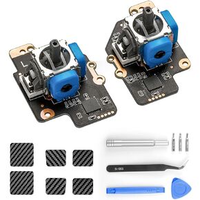 وي تشيب [لا ينجرف] وحدة عصا التحكم الكهرومغناطيسية من جوليكيت لستيم ديك [6 ملصقات جلدية] مستشعر تأثير القاعة ثلاثي الابعاد مجموعة استبدال عصا التحكم التناظرية مع ادوات، تصميم عصا التحكم الحاصلة على in Kuwait