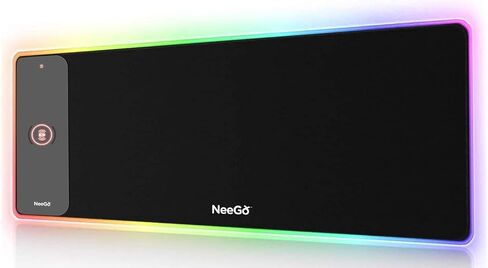 لوحة ماوس ألعاب NEEGO RGB، لوحة ماوس كبيرة ناعمة LED مع إضاءة قابلة للتعديل، وظيفة الذاكرة الذكية، شحن لاسلكي، قاعدة مطاطية مضادة للانزلاق، حصيرة ماوس لوحة مفاتيح الكمبيوتر 31.5 × 12 بوصة in Saudi Arabia