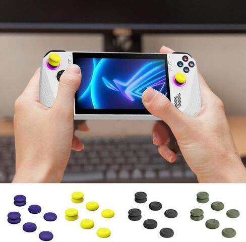 3 Pairs Silicone Thumbstick Cap Cover Compatible for ROG Ally/Steam Deck, Thumb Stick Grip Caps Extender Game Console Controller Soft Joystick Analog Stick Cover Anti-Skid Button Cap (Yellow) in Kuwait