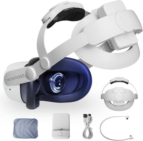 Head Strap with Battery for Oculus Quest 2, 7500mAh Extend 7hrs Playtime, Adjustable Comfort Elite Head Strap Replacement, Lightweight Design and Enhanced Support in VR for Oculus/Meta Quest 2 in Saudi Arabia