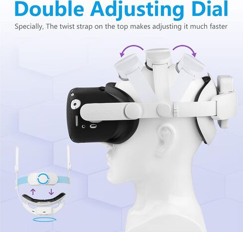 Head Strap with Battery for Oculus Quest 2, 7500mAh Extend 7hrs Playtime, Adjustable Comfort Elite Head Strap Replacement, Lightweight Design and Enhanced Support in VR for Oculus/Meta Quest 2 in Saudi Arabia