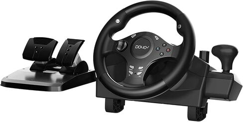 DOYO PC Racing Wheel, XBOX 360 Steering Wheel, 270 Degree Driving Force Sim Gaming Steering Wheel with Responsive Gear and Pedals for Racing Game PC/PS3/PS4/XBOX ONE/XBOX 360/Nintendo Switch/Android in Kuwait