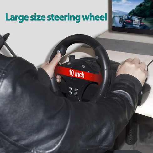 DOYO PC Racing Wheel, XBOX 360 Steering Wheel, 270 Degree Driving Force Sim Gaming Steering Wheel with Responsive Gear and Pedals for Racing Game PC/PS3/PS4/XBOX ONE/XBOX 360/Nintendo Switch/Android in Kuwait