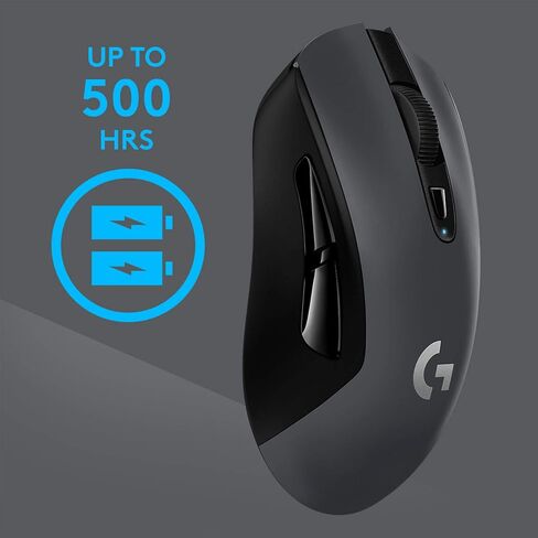 Logitech G603 Lightspeed Wireless Gaming Mouse, Hero Sensor, 12000 DPI, Lightweight, 6 Programmable Buttons, 500h Battery Life, On-Board Memory, PC/Mac - Black in Kuwait