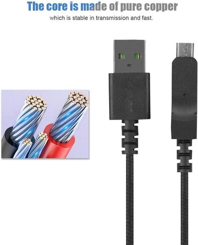 ويندري كيبل ماوس، كيبل USB عالي الجودة سريع النقل/ماوس العاب لاسلكي بديل لرايزر لانس هيد، اسود in Saudi Arabia