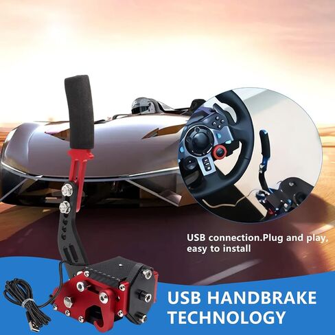 Htostar Racing PC Racing Game USB Handbrake، USB Handbrake متوافق مع G27 G25 G29 G920 T500 T300 (بدون مشبك خارجي) in Saudi Arabia
