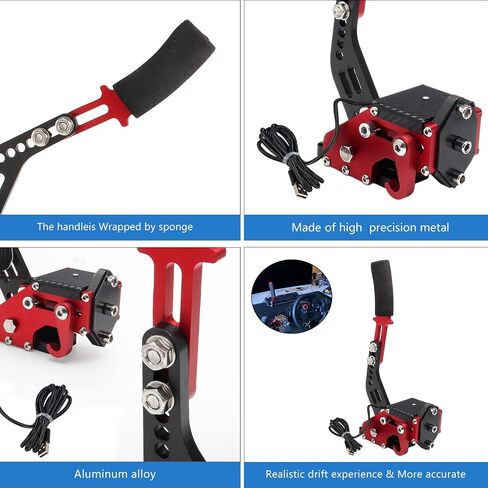 Htostar Racing PC Racing Game USB Handbrake، USB Handbrake متوافق مع G27 G25 G29 G920 T500 T300 (بدون مشبك خارجي) in Saudi Arabia