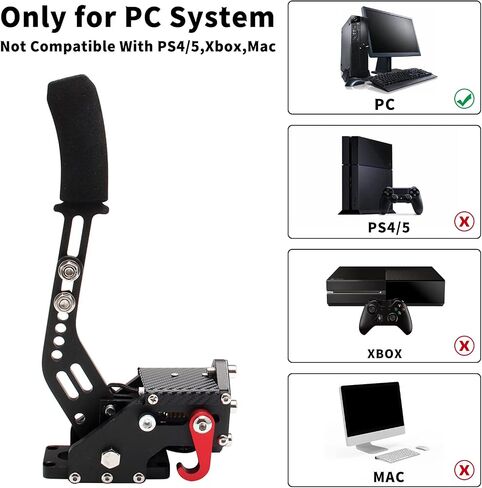 Htostar Racing PC Racing Game USB Handbrake، USB Handbrake متوافق مع G27 G25 G29 G920 T500 T300 (بدون مشبك خارجي) in Saudi Arabia