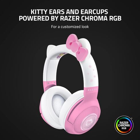 Razer Kraken BT Headset: Bluetooth 5.0-40ms Low Latency Connection & BlackWidow V3 Mechanical Gaming Keyboard: Green Mechanical Switches - Tactile & Clicky - Chroma RGB Lighting - Quartz Pink in Saudi Arabia