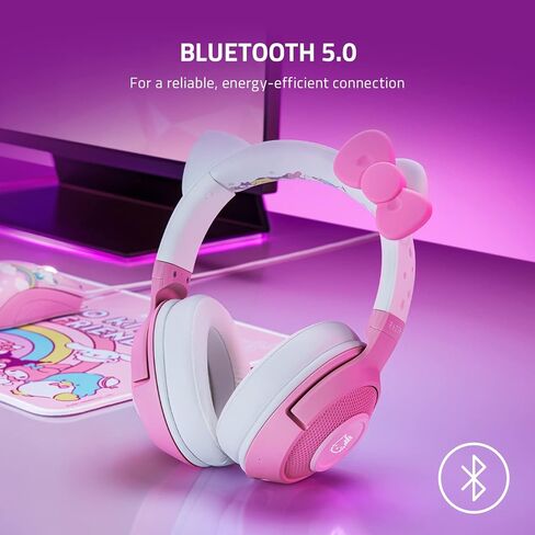 Razer Kraken BT Headset: Bluetooth 5.0-40ms Low Latency Connection & BlackWidow V3 Mechanical Gaming Keyboard: Green Mechanical Switches - Tactile & Clicky - Chroma RGB Lighting - Quartz Pink in Saudi Arabia