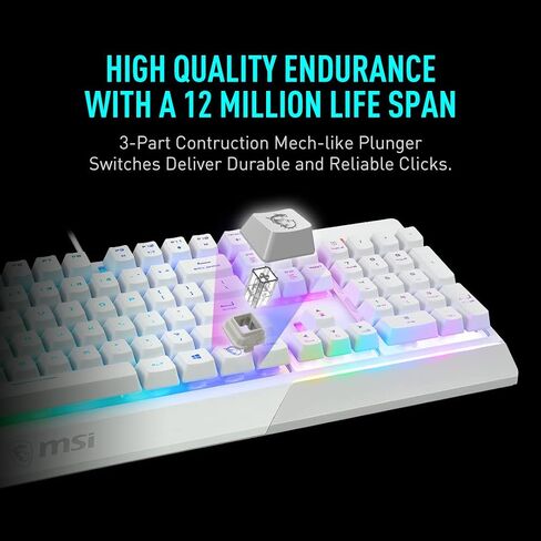 MSI Vigor GK30 Combo White, 6-Zone RGB GK30 Gaming Keyboard & GM11 Gaming Mouse, Water Repellent & Splash-Proof, 5000 DPI in Saudi Arabia