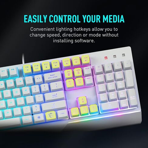 MSI Vigor GK30 Combo White, 6-Zone RGB GK30 Gaming Keyboard & GM11 Gaming Mouse, Water Repellent & Splash-Proof, 5000 DPI in Saudi Arabia
