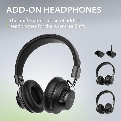 Avantree Shift-Extra - Add-On 2.4G RF Wireless Headphones Shift Multiple Device Listening System, Add up to 100 Headphones with Superb Sound, EQ Adjustments, and No Lip-Sync Delays in Saudi Arabia