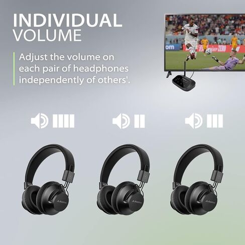 Avantree Shift-Extra - Add-On 2.4G RF Wireless Headphones Shift Multiple Device Listening System, Add up to 100 Headphones with Superb Sound, EQ Adjustments, and No Lip-Sync Delays in Saudi Arabia