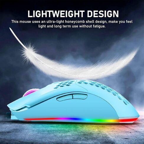 60% Mechanical Gaming Keyboard Mini 68 Keys Wired Type C 18 RGB Backlight Effects,Lightweight RGB 6400DPI Honeycomb Mouse,Large Mouse Pad Compatible With PS4,Xbox,PC,Laptop,MAC (black/blue switch) in Saudi Arabia