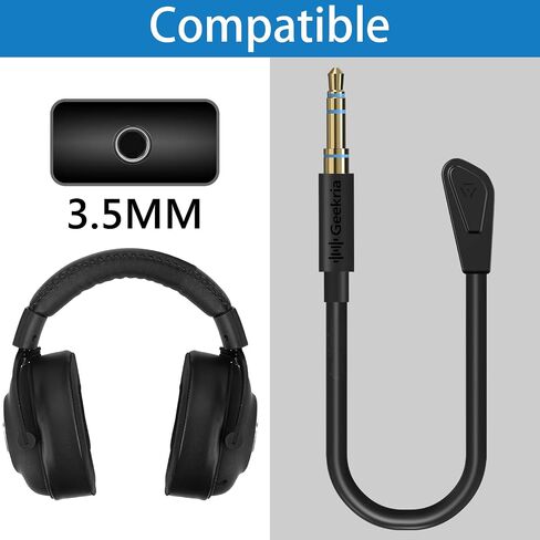 Geekria 3.5mm Detachable Boom Mic Replacement for Gaming Headset, Compatible with Logitech G PRO X, PRO X, G735, G733, G433, G233 Microphones (0.5ft / 17cm) in Saudi Arabia