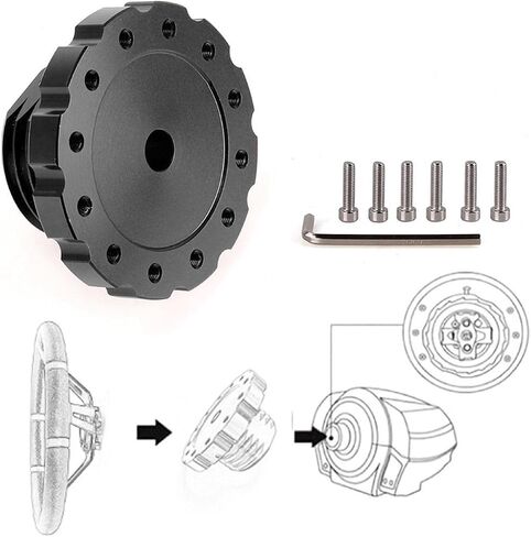 Steering Wheel Adapter for For Thrustmaster T500/T300/TS-PC/TX, Racing Game Club Car 70-74mm Steering Wheel Hub Adapter - Black in Saudi Arabia