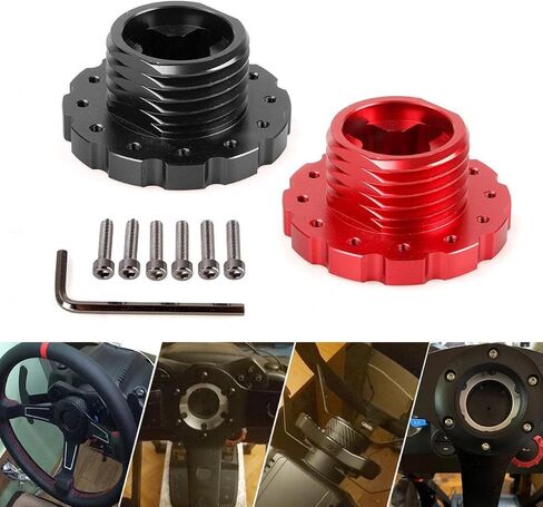 Steering Wheel Adapter for For Thrustmaster T500/T300/TS-PC/TX, Racing Game Club Car 70-74mm Steering Wheel Hub Adapter - Black in Saudi Arabia