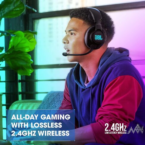 JBL Quantum 610 Wireless 2.4GHz Headset: 40h Battery, 50mm Drivers, PC Gaming and Console Compatible, Black, Medium in Saudi Arabia