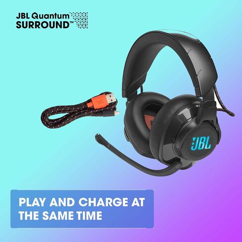 JBL Quantum 610 Wireless 2.4GHz Headset: 40h Battery, 50mm Drivers, PC Gaming and Console Compatible, Black, Medium in Saudi Arabia