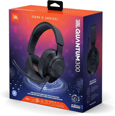 JBL Quantum 300 - Wired Over-Ear Gaming Headphones with JBL Quantum Engine Software - Black in Saudi Arabia