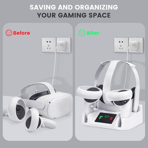 Alcopanda 1 * حزام رأس سماعة الرأس مع بطارية + قاعدة شحن لـ Quest 2 in Kuwait