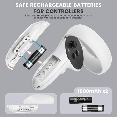 Alcopanda 1 * حزام رأس سماعة الرأس مع بطارية + قاعدة شحن لـ Quest 2 in Kuwait