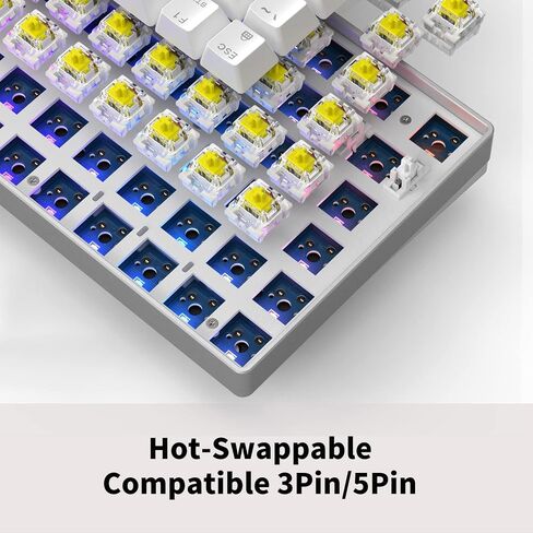 AK61 Hot-Swappable Mechanical Keyboard with CNC Aluminum Case, RGB Wireless/Wired Gaming Keyboard, Double Shot Keycaps,2000mAh Battery（Gateron Yellow Switch） in Saudi Arabia