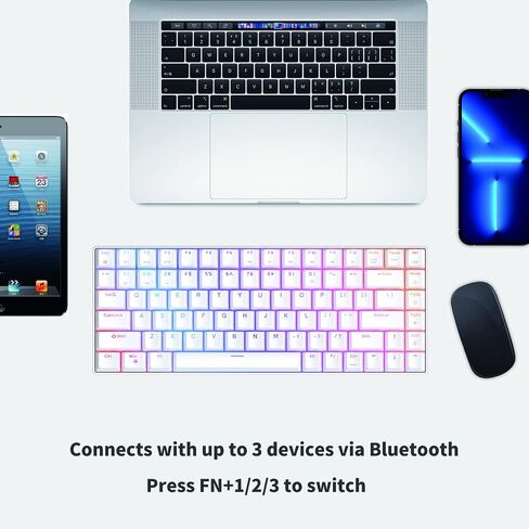 AK61 Hot-Swappable Mechanical Keyboard with CNC Aluminum Case, RGB Wireless/Wired Gaming Keyboard, Double Shot Keycaps,2000mAh Battery（Gateron Yellow Switch） in Saudi Arabia