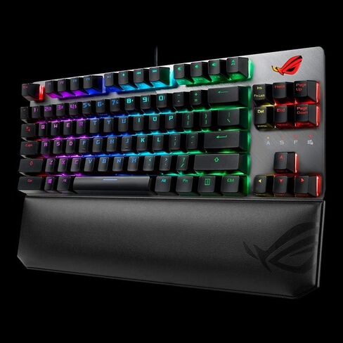 اسس كيبورد العاب ميكانيكي روج ستريكس سكوب تي كيه ال ديلوكس 80% RGB بمفاتيح شيري ام اكس حمراء واغطية مفاتيح ABS وكيبل قابل للفصل ومفتاح تحكم أوسع ومفتاح ستيلث ومسند معصم ودعم ماكرو - اسود in Kuwait