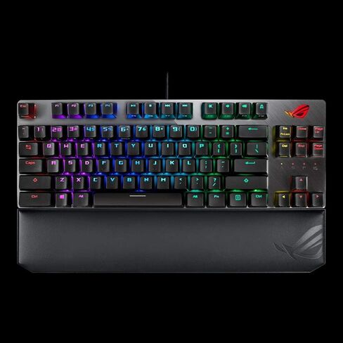 اسس كيبورد العاب ميكانيكي روج ستريكس سكوب تي كيه ال ديلوكس 80% RGB بمفاتيح شيري ام اكس حمراء واغطية مفاتيح ABS وكيبل قابل للفصل ومفتاح تحكم أوسع ومفتاح ستيلث ومسند معصم ودعم ماكرو - اسود in Kuwait