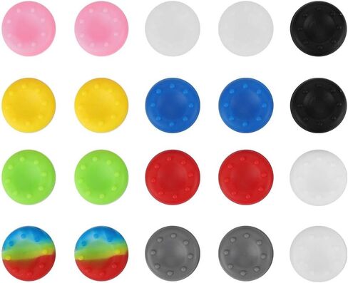 20Pcs Silicone Thumb Stick Grips Cap Protect Cover, Antiskid Colorful Thumb Grips Caps Cases for PS2/PS3/PS4/XBox One/360 Gaeme Controller in Saudi Arabia