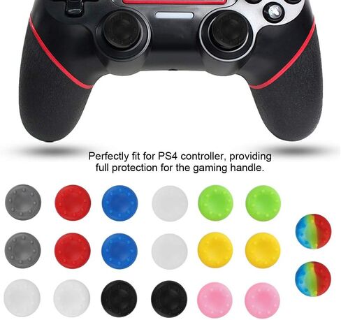 20Pcs Silicone Thumb Stick Grips Cap Protect Cover, Antiskid Colorful Thumb Grips Caps Cases for PS2/PS3/PS4/XBox One/360 Gaeme Controller in Saudi Arabia