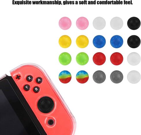 20Pcs Silicone Thumb Stick Grips Cap Protect Cover, Antiskid Colorful Thumb Grips Caps Cases for PS2/PS3/PS4/XBox One/360 Gaeme Controller in Saudi Arabia