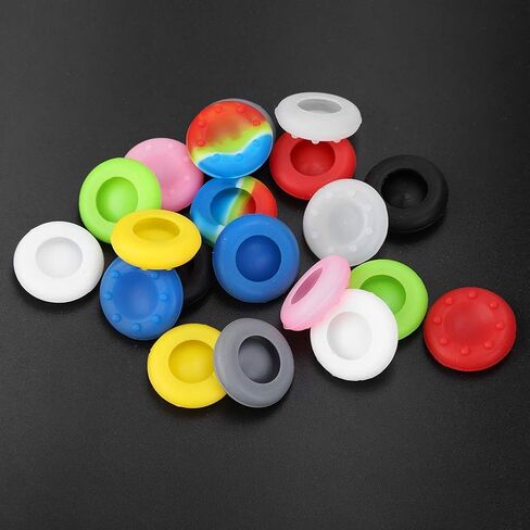 20Pcs Silicone Thumb Stick Grips Cap Protect Cover, Antiskid Colorful Thumb Grips Caps Cases for PS2/PS3/PS4/XBox One/360 Gaeme Controller in Saudi Arabia
