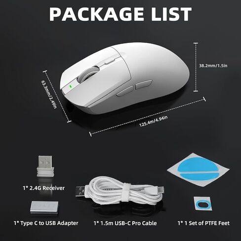 A.Jazz AJ139 G Pro 59g Ultralight Dual Mode Wireless Gaming Mouse(Black) in Kuwait