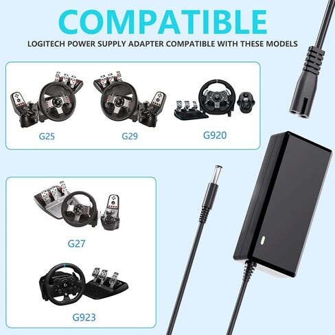لإمداد الطاقة Logitech G29 لعجلة السباق G920 G923 G25 G27 G940 GT 24V استبدال محول الطاقة Logitech Driving Force GT Racing Wheel APD DA-42H24، AD10110LF، 190211-0010 ETL مدرج in Kuwait