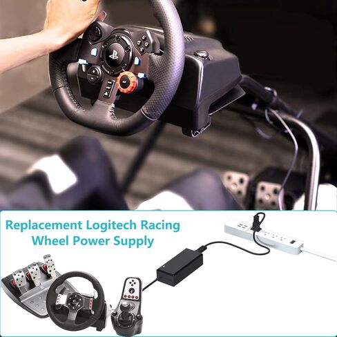 لإمداد الطاقة Logitech G29 لعجلة السباق G920 G923 G25 G27 G940 GT 24V استبدال محول الطاقة Logitech Driving Force GT Racing Wheel APD DA-42H24، AD10110LF، 190211-0010 ETL مدرج in Kuwait