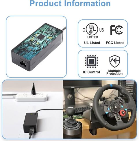 لإمداد الطاقة Logitech G29 لعجلة السباق G920 G923 G25 G27 G940 GT 24V استبدال محول الطاقة Logitech Driving Force GT Racing Wheel APD DA-42H24، AD10110LF، 190211-0010 ETL مدرج in Kuwait