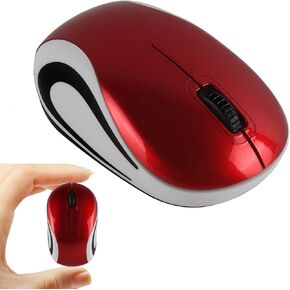 YOCUNKER Wireless Mini Mouse Ultra Portable, 1000DPI Computer Mouse Cordless, 2.4 GHz with USB Receiver, Optical Tracking, 3-Buttons, PC/Laptop (white)