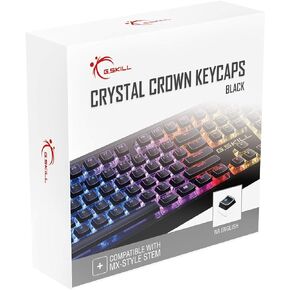 G.Skill Crystal Crown Keycaps - Keycap Set with Transparent Layer for Mechanical Keyboards, Full 104 Key, Standard ANSI 104 English (US) Layout - White in Kuwait