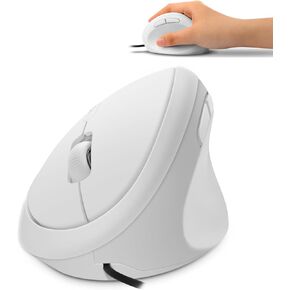 YOCUNKER USB Rechargeable Vertical Mouse 2.4GHz Wireless M size for Small Hands, Ergonomic Optical Low Noise 6 Buttons, Reduce Wrist Strain, for MacBook/PC/Laptop/Desktop/Windows,Black